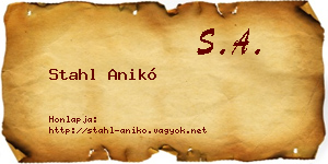 Stahl Anikó névjegykártya